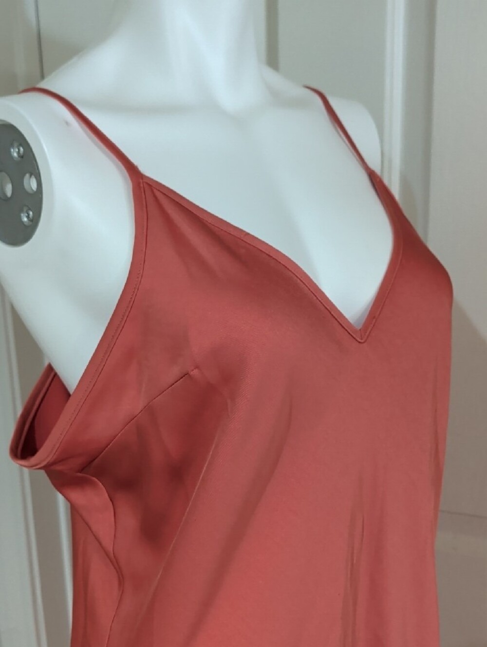 a new day Satin Coral Pink Slip Dress With Adjustable Straps Women's Large - Picture 2 of 7
